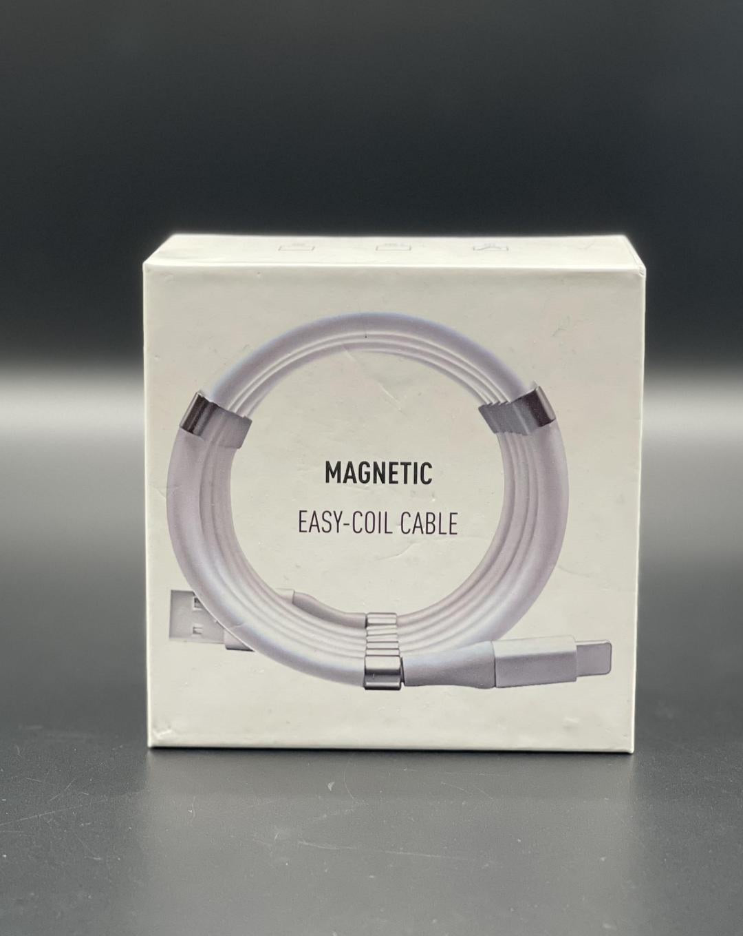 Tangle-Free, Easy-Coil, Magnetic Charging Fast Type-C Cable