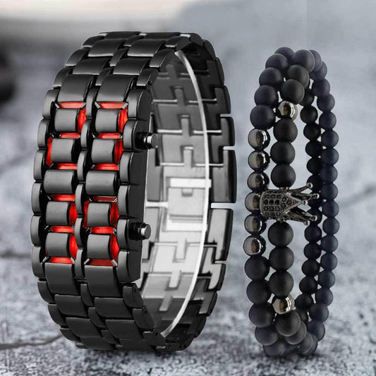 LumiGlow LED Bracelet Watch – Digital Chain Watch for Men & Women